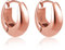 ASH'S CHOICE Roségold Creolen Kleine Damen - Silber 925 Ohrringe Klobig Dick Leicht Breit Oval Knorpel Huggie Kreolen Chunky