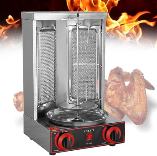 Lakenbroade Shawarma-Grillmaschine, 13 Pfund Kapazität, Hähnchen-Shawarma-Kochmaschine, Gas-Vertikalgrill, Gyro-Rotisserie-Ofen, Döner-Kebab-Maschine,Electric