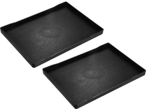 QUARKZMAN 2 Piezas Bandeja de Servicio Pequeña Negra Mini Bandeja 9 x 12 Bandejas Rectangulares de Plástico Decorativas de Madera para Desayuno Cocina Baño