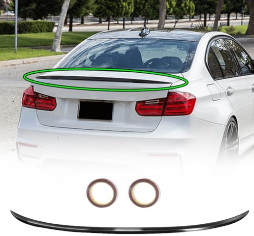 GEARCELL Heckspoiler für Kofferraum kompatibel mit BMW Serie 3 F30 F35 F80 320i 328i 330i 335i M3 Limousine 2012-2018 Kofferraum-Heckspoiler Highkick Wing Lip (hochglanzschwarz)
