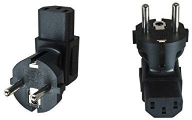 shortix Adaptateur : prise de terre coudée vers prise femelle pour appareils froids. Adaptateur secteur, adaptateur de terre C7/C13