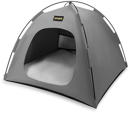 Tenda per animali domestici, in fibra di poliestere, staccabile, pieghevole, portatile, 91,44 cm, verde (grigio, S)
