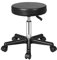 OPOBMBNGX Verstellbarer Friseurstuhl aus weißem PU-Leder – 360°-Schönheitshocker für Friseure – Flaschenzugstuhl mit rundem Design – Höhenbereich 38–51 cm – Stilvolle Farbe Nero