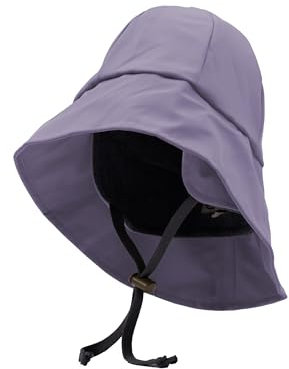 Mikk-line Wasserdichter Regenhut für Kinder | Regenmütze Kinder mit UV-Schutz & Kinnriemen | Winddichte und Wasserdichter Hut für Jungen und Mädchen | Violett Outdoor-Hut für Herbst & Winter