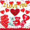 Will You Be My Girlfriend, Valentinstag Deko Set, 20er Pack Valentinstagsballons mit 500 Stück Rosenblätter, Heiratsantrag Deko, I LOVE YOU Ballons, Herz Luftballon, Romantische Valentines Day Deco