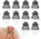 10 Pcs Hearing Aid Domes, Soft Silicone Sound Amplifier Ear Pieces, Double Layer Open Domes Replacement Hearing Aid Accessories for Seniors (Grey, L,13mm)