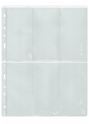 COLLECTOR - 10x A4-Seiten mit 6 Fächern für Medaillen, Orden, kleine Banknoten, Tickets und Spielkarten - Typ 6