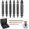 Set di estrattori per viti professionale, 9 pezzi, con 3 punte elicoidali, realizzato in HSS 6542, grado di durezza HRC 63-65, set di estrattori per viti e rimozione di viti danneggiate