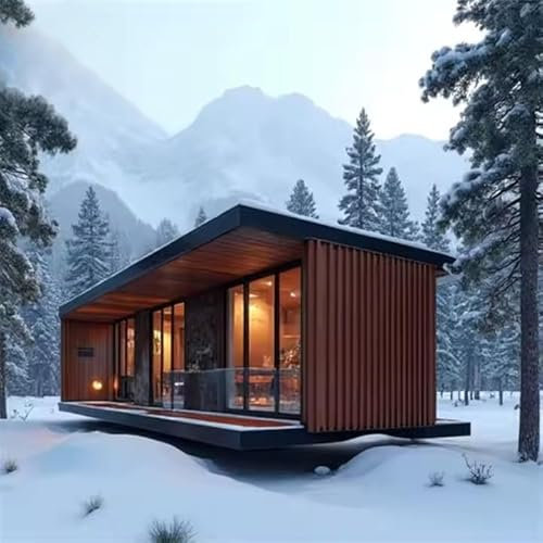 20FT PrefabTiny House, Container House, modulare prefabbricata casa mobile, espandibile piccola casa con camera da letto, cucina, bagno, adatto per ufficio e soggiorno, supporto personalizzazione