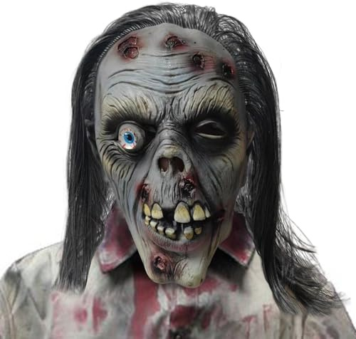 JIMACRO Halloween Zombie Maske, Horror Maske für Erwachsene, Latex Maske Halloween fürHalloween Karneval Party Kostüm Cosplay Kostüm Dekorationen