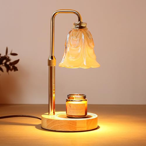 Paryou Candle Warmer Lamp with Timer Electric Adjustable Height Candle Warmer Dimmable Wax Warmer Lamp Jar Candles with 2 Bulbs for Home Decor & Office