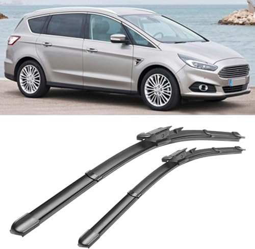 WEIQQI Scheibenwischer Heckwischer Vorne für Ford S-Max 2015-2018, Wischer Scheibenwischerblätter Set für Frontscheibe Wischerblätter