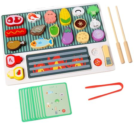 Ensemble de cuisine pour enfants, jouet pour barbecue pour enfants, brochettes pour barbecue, jouets pour enfants, jouets pour enfants, pour la nourriture faux barbecue jeux rôle, jeu de jouets