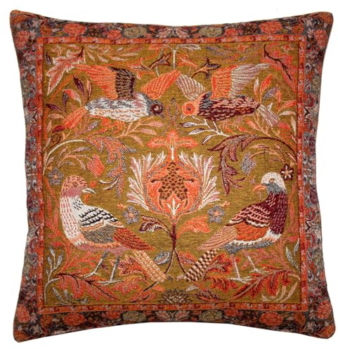 Lorenzo Cana Home Edition Luxus Kissenhülle Vogelmotive Mehrfarbig 100% Baumwolle Kissenbezug Wendekissen Doubleface Kissen Sofakissen Vögel Bunt 9634011