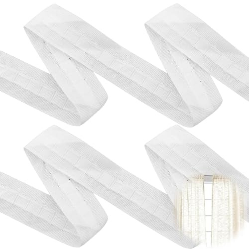 Gardinenband Kräuselband Gardinen Zum Aufnähen - 2 Rolle 30M X 2.5CM Gardinenband Universalband Polyester Reihband Vorhang Faltenband Gardinen Kräuselband Überschrift Band für Gardine Haken