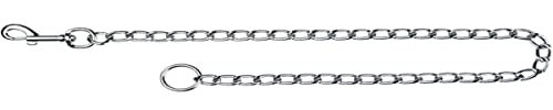 Trixie TX-21963 Chain Leash, Chromed, with Leather Hand Loop, 80 cm/4 mm, Multi