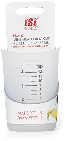 iSi North America Mini Measuring Cup Flexible Silicone, 2-Ounce, Clear