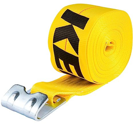 Keeper - 4 x 40’ Winch Strap With Flat Hook - 5,000 lbs. Working Load Limit And 15,000 lbs. Break Strength