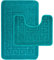 EDS Greek Style Non Slip Bath Mat Set Pack Of 2 Bathroom Mats Includes 1 Bath Mat (50 X 80cm) And 1 Toilet Mat (50 X 40cm) – Teal