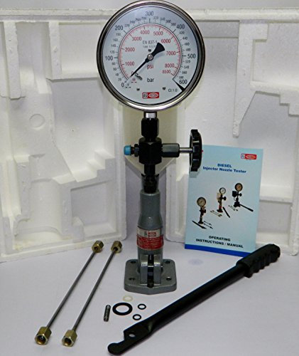 AG Neovo Diesel Injector Nozzle Pop Tester mit 600 BAR / 0-8500 PSI Dual Scale Gauge