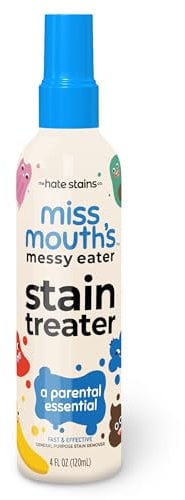 Miss Mouth's Messy Eater Stain Treater Spray - 118 ml Stain Remover - Newborn & Baby Essentials - No Dry Cleaning Food, Grease, Coffee Off Laundry, Underwear, Fabric