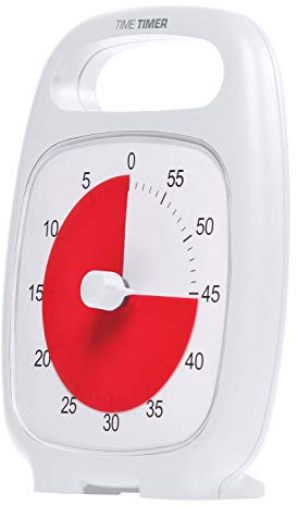 Time Timer PLUS 60 Minute Minuterie analogique visuelle (blanche) signal en option (molette de contrôle du volume) Pas de coche fort; Outil de 'Time Management'