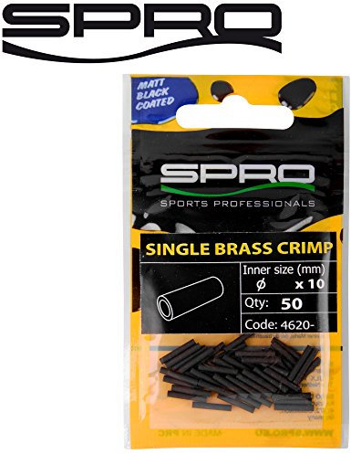 Spro Matt Black Single Brass Crimp - 50 Quetschhülsen für Stahlvorfächer, Klemmhülsen für Spinnvorfach Crimphülse für Stahlvorfach, Durchmesser:2.00mm