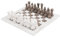 RADICALn Juego de ajedrez Completo de mármol con Peso oceánico Blanco y Gris Hecho a Mano Grande de 15 Pulgadas para Adultos Staunton y Ambassador Gift Style Tournament Chess Sets