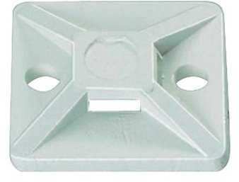 HellermannTyton MB Befestigungssockel , Nylon 66 Weiß 19mm x 19 mm für 3.1mm ? 4.1mm Kabelbinder, 100 Stück, Packung a 100 Stück
