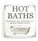 XL Vintage Deko Schild Türschild HOT BATHS 3 Shabby Nostalgie Landhaus Schild aus Holz mit Aufhängung für Badezimmer Bad