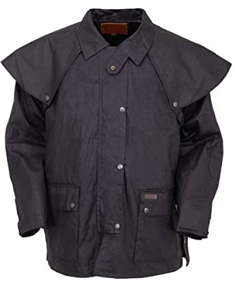 Outback Trading Company Unisex 5008 Bush Ranger Waterproof Breathable Long Sleeve Oilskin Cotton Western Duster Jacket, Black, XX-Large