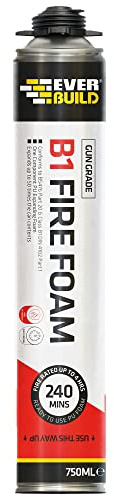 Everbuild B1 Expanding Fire Foam – Gun Grade – Fire Resistant Properties – Polyurethane Formula – Quick Setting – Aerosol – Pink – 750ml