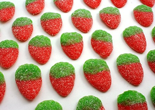 BONBONS FRAISE DES BOIS ACIDULES VERT ET ROUGE pour bar à bonbons sachet 1kg