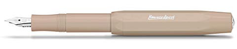Kaweco SKYLINE SPORT Füllhalter Macchiato I Premium Füllfederhalter für Tintenpatronen mit hochwertiger Stahlfeder 13 cm I Füller in Beige I Federbreite: BB (Extra Breit)