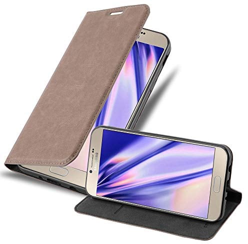 Cadorabo Hülle kompatibel mit Samsung Galaxy A8 2016 aus Premium Kunst Leder Flip Klappbare Stoßfeste Magnetische [Standfunktion] [Kartenfächern] Cover Hülle für Galaxy A8 2016 Tasche in Braun