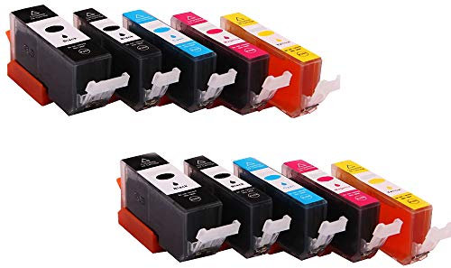 Set 10x Alternativ Druckerpatrone für Canon PGI-520 CLI-521 für Canon Pixma IP-3600 Series IP-4600 IP-4600X IP-4700 MP-540 MP-550 MP-560 MP-620 MP-630 MP-640 MP-640R MP-980 von ABC