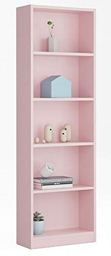 PEGANE Bibliothèque avec 5 étagères Coloris Rose - Dim : H 180 x L 52 x P 25 cm