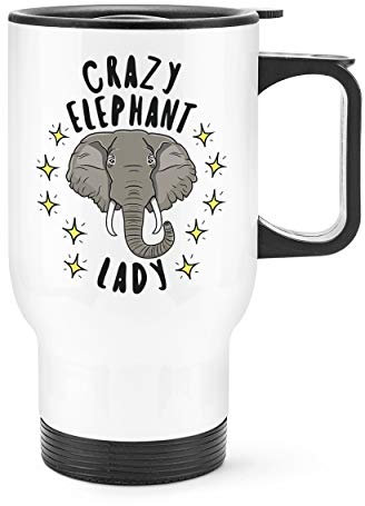 Crazy Elephant Lady Stars Travel Mug Cup with Handle