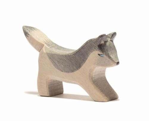 Ostheimer 15215 Wolf klein spielend aus Holz Höhe 5cm
