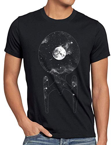 style3 Trek Raumschiff T-Shirt Herren Trekkie Star, Größe:5XL, Farbe:Schwarz