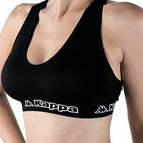 Kappa Set da 1 a 5 Pezzi: Reggiseno Top Donna Sportivo Incrociato sul Retro. Tessuto Elastico. Morbido e Traspirante. Senza Ferretto e Cuciture. Colore Bianco