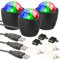 Lunartec Mini Discokugel: 3er-Set Mini-RGB-Disco-Licht, Akustik-Sensor, USB- & iPhone-Anschluss (Mini Discokugel USB, Handy, Farbwechsler)