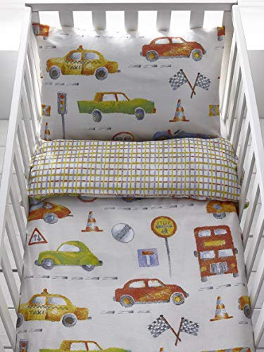 Cars Transport Reversible Cot Duvet Cover and Pillowcase Set - 90cm x 120cm