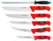 Solingen 4345 - Juego de 6 cuchillos de carnicero, color rojo