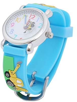 Hemobllo Kinderuhr mit Kreativem Cartoon Engineering Fahrzeugdesign Pvc Material und Präzisem Quarzwerk Armbanduhr für Jungen und Mädchen