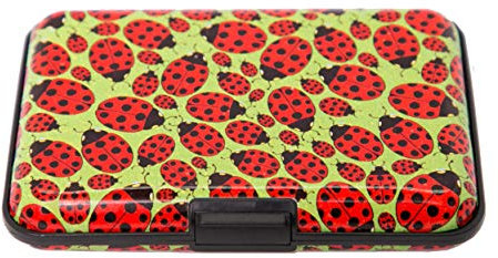 TADEUS Porte Carte bancaire avec Protection Anti piratage RFID et NFC Contre Le vol de données avec ebook (Coccinelles)