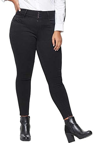 ONLY Carmakoma Women's CARANNA HW SK ANK Jeans Black, 48W x 32L