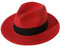 Lanzom Damen Strohhut mit breiter Krempe, Panama-Hut, Gürtelschnalle, Fedora, Strandhut mit LSF 50+, rot, Einheitsgröße
