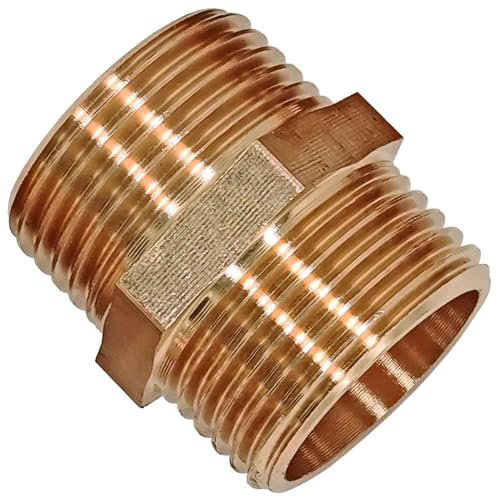 Doppelnippel mit 1 1/4 Zoll Außengewinde - 1,25 AG Gewinde Schraub Fitting aus Messing