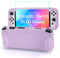 Teyomi Silicone Coque Compatible avec Nintendo Switch OLED modèle 2021, Étui de Protection Switch OLED, Housse de Protection avec Film Verre trempé, 2 emplacements pour Cartes de Jeu (Violet)